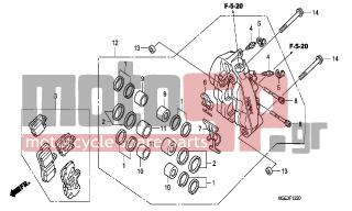 HONDA - VFR1200FB (ED) 2011 - Brakes - L. FRONT BRAKE CALIPER - 43352-568-003 - SCREW, BLEEDER(NISSIN)