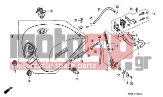 HONDA - VF750C  (ED) 1999 - Body Parts - FUEL TANK - 95002-02080- - CLIP, TUBE (B8)