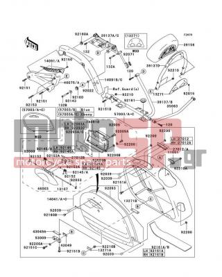KAWASAKI - VULCAN 1600 NOMAD 2005 - Body Parts - Saddlebags - 92093-1486 - SEAL,SIDE BAG COVER