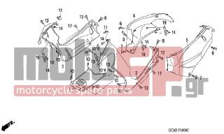 HONDA - SZX50 (X8R) (IT) 2001 - Body Parts - SIDE COVER/BODY COVER