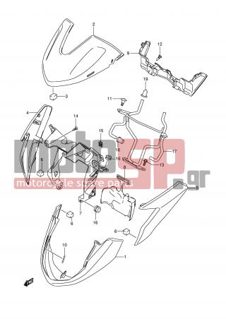 SUZUKI - GSX1300 BKing (E2)  2009 - Body Parts - HEADLAMP HOUSING (MODEL K8/K9) - 51821-23H00-YPA - COVER, HEADLAMP UPPER (WHITE)