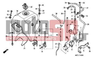 HONDA - XL1000V (ED) Varadero 2000 - Body Parts - FUEL TANK - 95005-5549020 - TUBE, 5.3X490(95005-55001-20M)