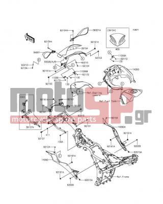 KAWASAKI - NINJA® 300 ABS 2015 - Body Parts - Cowling - 14093-0249 - COVER,METER
