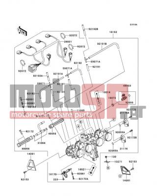 KAWASAKI - Z1000 2005 - Engine/Transmission - Throttle(A2/A3) - 49056-0001 - PIPE-INJECTION