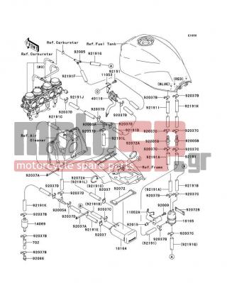 KAWASAKI - ZRX1200R 2005 - Body Parts - Fuel Evaporative System(CA) - 14069-1051 - BREATHER