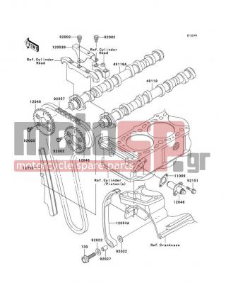 KAWASAKI - ZZR1200 2005 - Engine/Transmission - Camshaft(s)/Tensioner - 12053-1242 - GUIDE-CHAIN,RR