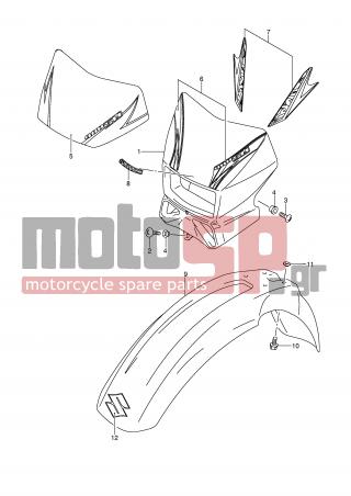 SUZUKI - DR-Z400SM (E2) 2007 - Body Parts - FRONT FENDER (MODEL K7/K8) -  - TAPE SET, COVER 