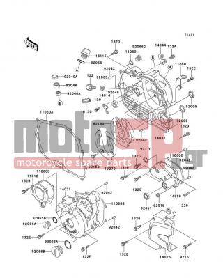 KAWASAKI - CANADA ONLY 2004 - Engine/Transmission - Engine Cover(s) - 14090-1793 - COVER,TRANSMISSION
