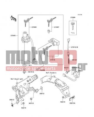 KAWASAKI - CANADA ONLY 2004 -  - Ignition Switch - 46123-1056 - SPRING-COMP,REAR BRAKE SWITCH