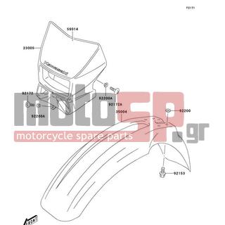 KAWASAKI - CANADA ONLY 2004 - Body Parts - Front Fender(s) - 23005-S003-535 - BODY-COMP-HEAD LAMP,L.GREEN