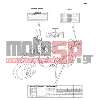 KAWASAKI - CANADA ONLY 2004 - Body Parts - Labels - 56053-S012 - LABEL-SPECIFICATION