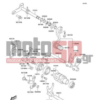 KAWASAKI - CANADA ONLY 2004 - Engine/Transmission - Gear Change Mechanism - 13236-S006 - LEVER-COMP