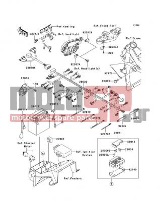 KAWASAKI - CANADA ONLY 2004 -  - Chassis Electrical Equipment - 26011-1803 - WIRE-LEAD,BATTERY(+)