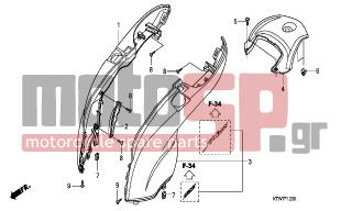 HONDA - SH300A (ED) ABS 2007 - Body Parts - BODY COVER - 93903-34380- - SCREW, TAPPING, 4X12