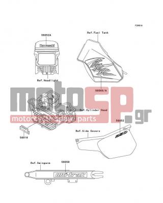 KAWASAKI - KLR250 2004 - Body Parts - Decals(D21) - 56050-1151 - MARK,SWING ARM
