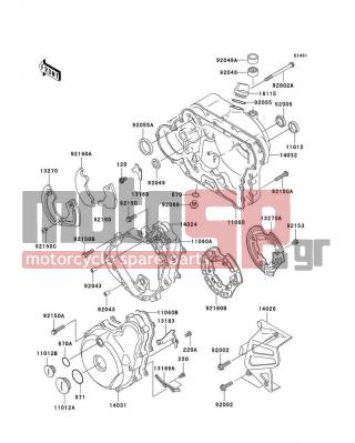 KAWASAKI - KLR650 2004 - Engine/Transmission - Engine Cover(s) - 13169-1882 - PLATE,PULSING COIL LEAD