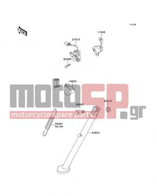 KAWASAKI - KLR650 2004 -  - Stand(s) - 34024-1221-CE - STAND-SIDE,SILVER NO.25