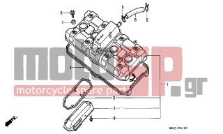 HONDA - CBR1000F (ED) 1991 - Engine/Transmission - CYLINDER HEAD COVER - 95701-0601408 - BOLT, FLANGE, 6X14
