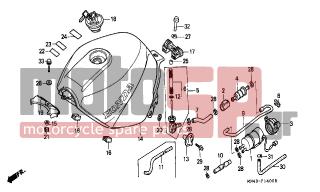 HONDA - CBR600F (ED) 1989 - Body Parts - FUEL TANK - 17911-MN4-000 - COVER, CABLE GUIDE