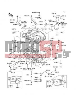KAWASAKI - NINJA® 500R 2004 - Engine/Transmission - Crankcase - 92043-1264 - PIN,8.2X10X14
