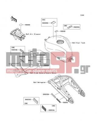 KAWASAKI - NINJA® ZX™-10R 2004 - Body Parts - Labels - 56030-1177 - LABEL,GASOLINE