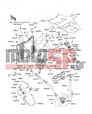 KAWASAKI - NINJA® ZX™-10R 2004 - Engine/Transmission - Radiator - 92151-1930 - BOLT,FLANGED,M6X25