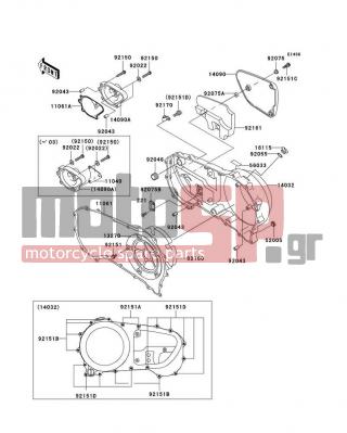KAWASAKI - VULCAN 1500 DRIFTER 2004 - Engine/Transmission - Right Engine Cover(s) - 11061-1081 - GASKET,CLUTCH COVER