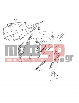 SUZUKI - GSX1400 (E2) 2003 - Body Parts - FRAME COVER (MODEL K4/K5) - 47210-42F20-JJ8 - COVER, FRAME LH