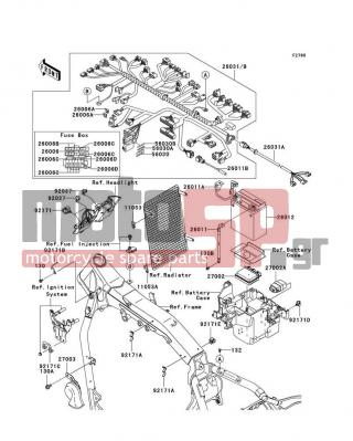 KAWASAKI - VULCAN 2000 2004 -  - Chassis Electrical Equipment(A1) - 92037-1163 - CLAMP,SPEED,L=58