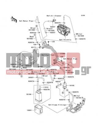 KAWASAKI - VULCAN 2000 2004 - Body Parts - Fuel Evaporative System(CA) - 92037-1512 - CLAMP,CANISTER