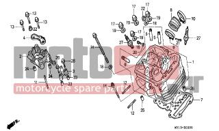 HONDA - XRV750 (ED) Africa Twin 2000 - Engine/Transmission - FRONT CYLINDER HEAD - 12231-MF5-305 - GUIDE, IN. VALVE(O.S.)