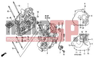 HONDA - CBR125R (ED) 2004 - Engine/Transmission - CRANKCASE - 11100-KPP-860 - CRANKCASE COMP., R.