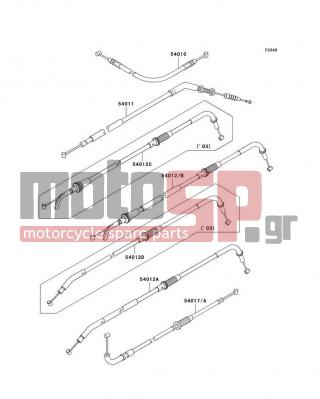 KAWASAKI - Z1000 (EUROPEAN) 2004 -  - Cables - 54012-0067 - CABLE-THROTTLE,OPENING