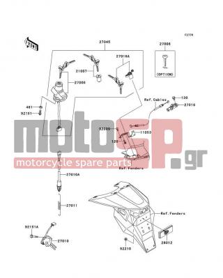 KAWASAKI - Z1000 (EUROPEAN) 2004 -  - Ignition Switch(A1H/A2H) - 27010-1470 - SWITCH,SIDE STAND