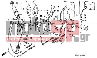 HONDA - VF750C  (ED) 1999 - Frame - SWITCH/CABLE - 90113-438-000 - BOLT, L. STEERING HANDLE LEVER PIVOT
