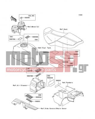 KAWASAKI - ZRX1200R 2004 - Body Parts - Labels - 56053-1067 - LABEL-SPECIFICATION,TIRE&LOAD