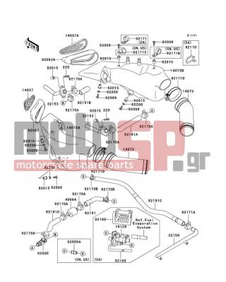 KAWASAKI - ZZR1200 2004 - Engine/Transmission - Air Duct - 16126-1422 - VALVE,CANISTER