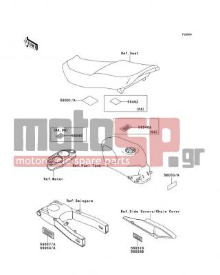 KAWASAKI - ZZR600 2004 - Body Parts - Labels - 56053-1062 - LABEL-SPECIFICATION,TIRE&LOAD