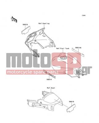 KAWASAKI - CONCOURS 2003 - Body Parts - Decals - 56018-1869 - MARK,CARRIER COVER&SCREEN