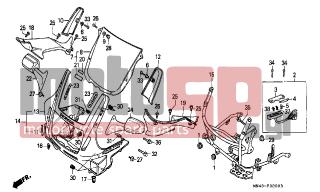 HONDA - CBR600F (ED) 1989 - Body Parts - UPPER COWL - 88120-MN4-003ZE - MIRROR, L. BACK *R167*