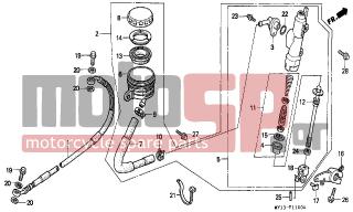 HONDA - XRV750 (ED) Africa Twin 2000 - Brakes - REAR BRAKE MASTER CYLINDER - 96300-0802508 - BOLT, FLANGE, 8X25