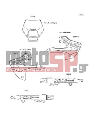 KAWASAKI - KLX300R 2003 - Body Parts - Decals(KLX300-A8) - 56066-1207 - PATTERN,SHROUD,LH