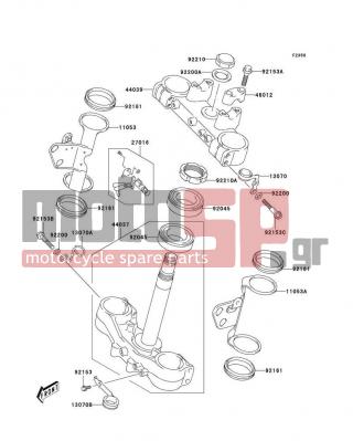 KAWASAKI - KLX400SR 2003 - Body Parts - Under Bracket - 13070-S023 - GUIDE,SPEEDOMETER CABLE