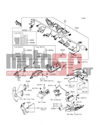 KAWASAKI - NINJA® ZX™-10R ABS 30TH ANNIVERSARY 2015 -  - Chassis Electrical Equipment - 92172-0262 - SCREW,TAPPING,5X10