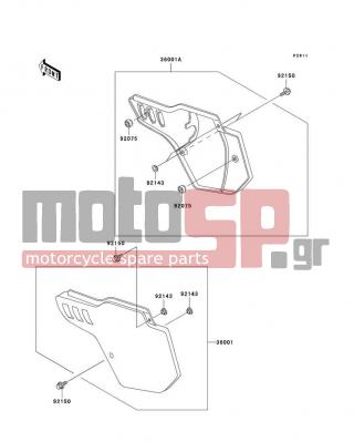 KAWASAKI - KX500 2003 - Εξωτερικά Μέρη - Side Covers - 36001-1390-266 - COVER-SIDE,LH,S.WHITE