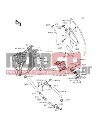 KAWASAKI - NINJA® ZX™-10R ABS 30TH ANNIVERSARY 2015 - Engine/Transmission - Water Pipe - 92005-0123 - FITTING,THERMO CAP