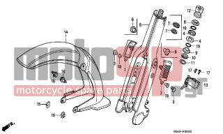 HONDA - C50 (GR) 1988 - Body Parts - FRONT FORK/FRONT FENDER - 61142-001-010 - METAL, FR. FENDER UNDER FIXING