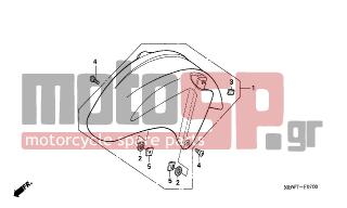 HONDA - CBR600F (ED) 2006 - Body Parts - FRONT FENDER - 61100-MBW-D21ZP - FENDER COMP., FR. *NHA30M*