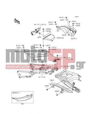 KAWASAKI - NINJA® ZX™-14R ABS 2015 - Body Parts - Side Covers/Chain Cover - 36040-0137-51B - COVER-TAIL,RH,M.M.C.GRAY