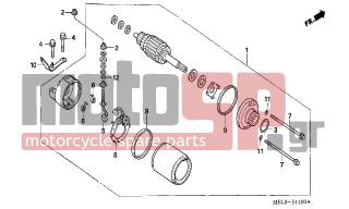 HONDA - CBR1000RR (ED) 2007 - Electrical - STARTING MOTOR - 31204-KS5-901 - SPRING, CARBON BRUSH